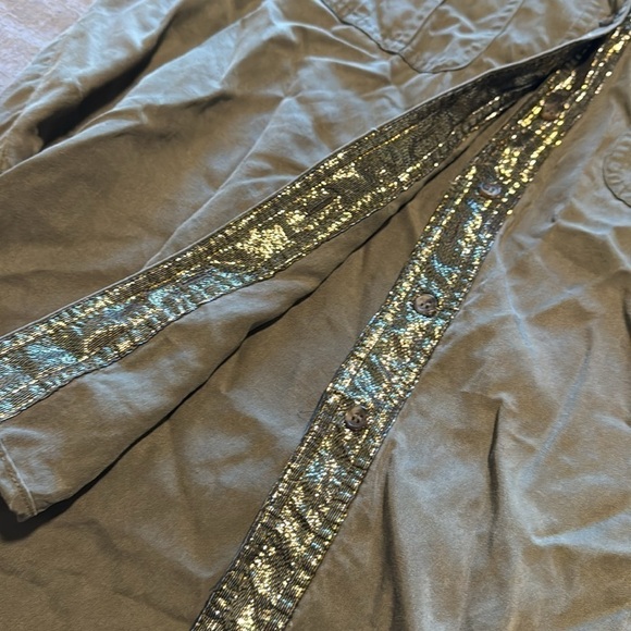 FREE PEOPLE Army Green Button Down Shirt - Picture 7 of 10